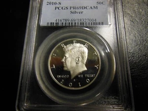 Kennedy Silver proof half dollar 2010 S PCGS graded MS 69 - Picture 1 of 2