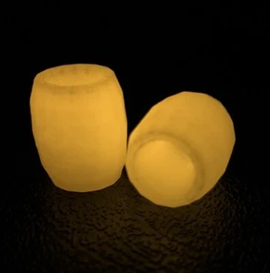 Orange Glow In The Dark EDC Lanyard Bead, 14 Sided Bead, USA Made, 2 Pack - Picture 1 of 4
