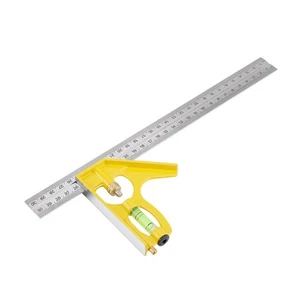 JY (Yellow)300mm Metal Adjustable Combination Square Right Angle Ruler Engineer - Picture 1 of 11