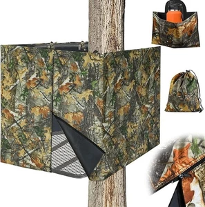 Mofuiry Hunting Tree Stand Blind, Ladder Stand Blind Kit for 2 Man Camouflage... - Picture 1 of 2