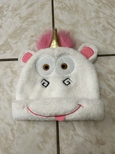 Unicorn hat Despicable Me Target Child Size White Fleece Faux Fur Cap - Picture 1 of 4
