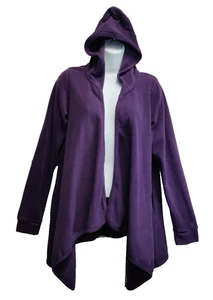 Cuddl Duds Fleecewear with Stretch Hooded Wrap Solid Purple w/ Pockets Size S/M - Picture 1 of 8