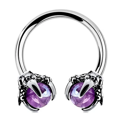 Claw Septum Ring 16G Surgical Steel Circular Horseshoe Helix Cartilage Piercing - Image 1 of 4