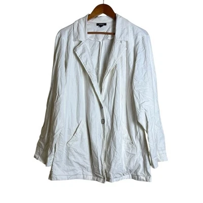 Blazer Torrid Off White mezcla lino Foto 1 de 4