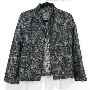 Eileen Fisher Petite Small Metallic Jacquard Blazer Jacket | Size Petite Small - Picture 1 of 14