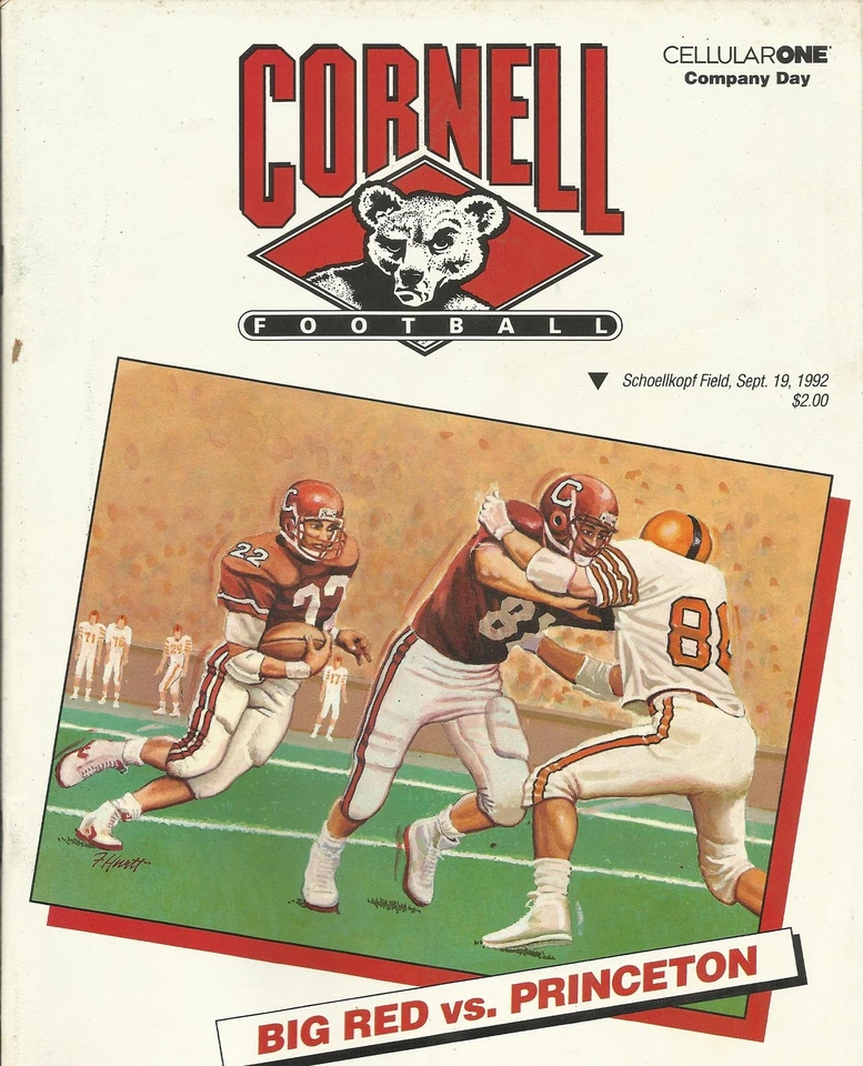 CORNELL BIG RED VS PRINCETON TIGERS 1992 FOOTBALL PROGRAM IVY LEAGUE - Image 1 of 1