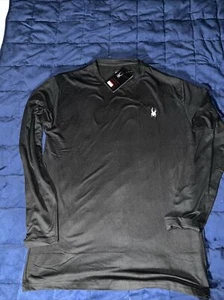 New Men’s Spyder T-Shirt Soft Crew Neck Long Sleeve Shirt Medium $45 Value - Picture 1 of 4