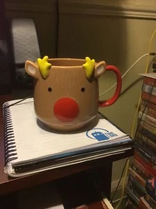 REINDEER 3D CHARACTER MUG BIRTHDAY CHRISTMAS KIDS ADULTS - Foto 1 di 1