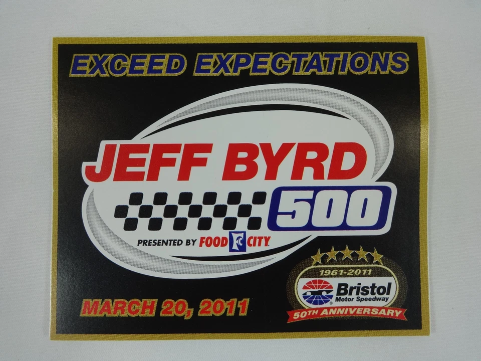 2011 Bristol Jeff Byrd 500 Food F City 500 Collector Decal Stricker Busch Gibbs - Image 1 of 4