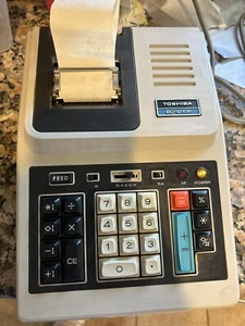 Vintage Toshiba Calculator Printing Electronic Desk BC-1210P w Power Cord VIDEO! - Picture 1 of 10