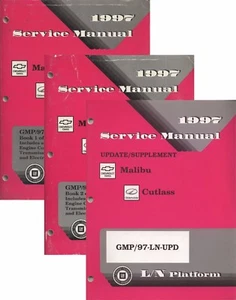 Chevy Malibu 1997 y Cutlass manuales de servicio de fábrica ~ juego de 3 voltios ~ GMP/97-LN-1 2 - Imagen 1 de 4