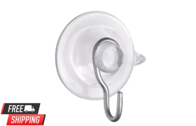 OOK 1 lb. 1-1/8 in. Clear Plastic Suction Cups with Hooks (4-Pack) NEW