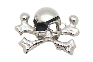 New Men Silver Metal Fashion Belt Buckle Skeleton Pirate Bones Skull Punk Rock - Picture 1 of 8