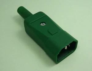 Kaiser C14 Kaltgeräte Netzstecker Kupplung Stecker IEC32 250V 10A grün 749/gn - Bild 1 von 3