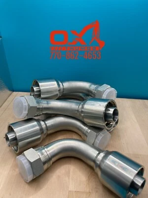 6 Parker 风格 13943-16-16 液压软管压接配件 1 英寸软管 X 1 英寸 FJIC 90 — 第 1/4 张图片