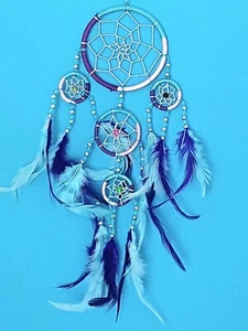 Rosa Lila Türkis Silber Perlen Traumfänger Kinder Schlafzimmer Kinderzimmer Weihnachtsgeschenk - Bild 1 von 1