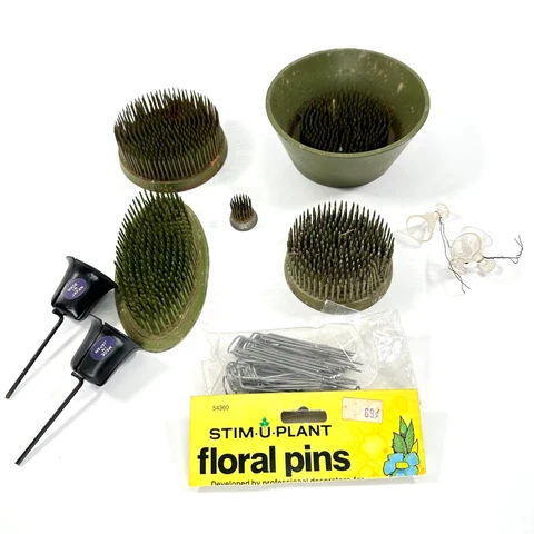 Flower Frogs Antique (5) Candle Picks (2) Floral Pins (50) Mini Glasses (3) Cover