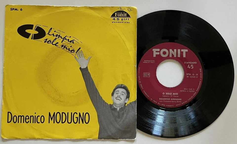 Domenico Modugno O Sole Mio / Olympia 45 rpm PS NM Fonit Italy Pop (1960) - Image 1 of 2