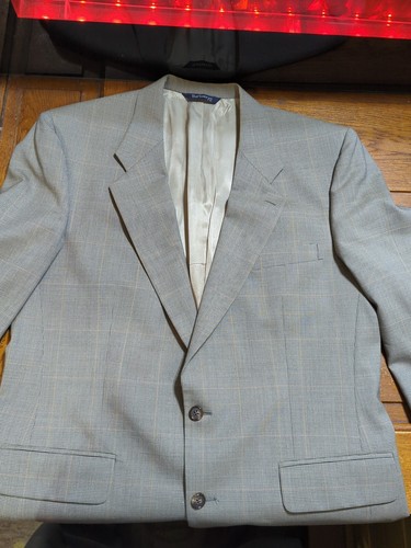 Giacca blazer da uomo vintage a spina di pesce pura lana Burberrys taglia 44