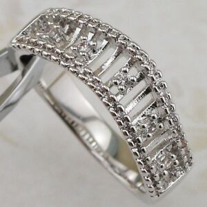 Size 5.5 6.5 7.5 8.5 9.5 10.5 Awesome White CZ Jewelry Gold Filled Ring R2501