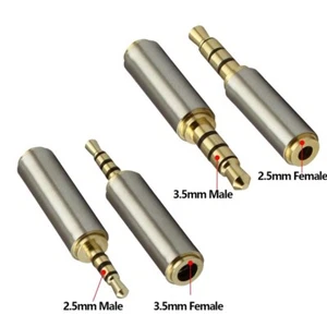 3.5mm to 2.5mm / 2.5 mm to 3.5 mm Adapters Converter Stereo Audio Headphone Jack - Picture 1 of 11