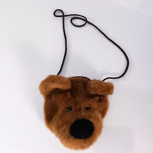Applause Umhängetasche Handtasche Bärengesicht zotteliges Fell Kinder Plüsch Stofftier Spielzeug - Bild 1 von 8