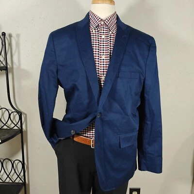 Abrigo Blazer Deportivo INC International Concepts Para Hombres Dos Botones Azul Marino Algodón XL Delgado Foto 1 de 4