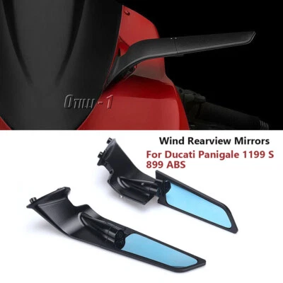 Espejos retrovisores de viento CNC para motocicleta Ducati Panigale 1199 S 899 ABS 2015 Foto 1 de 4