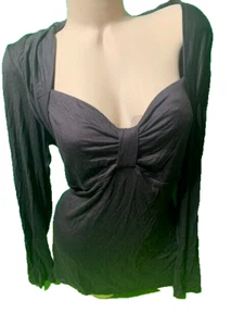 Venus New brown top - XL -sweetheart neck with tie knot & layered at arms - Picture 1 of 9