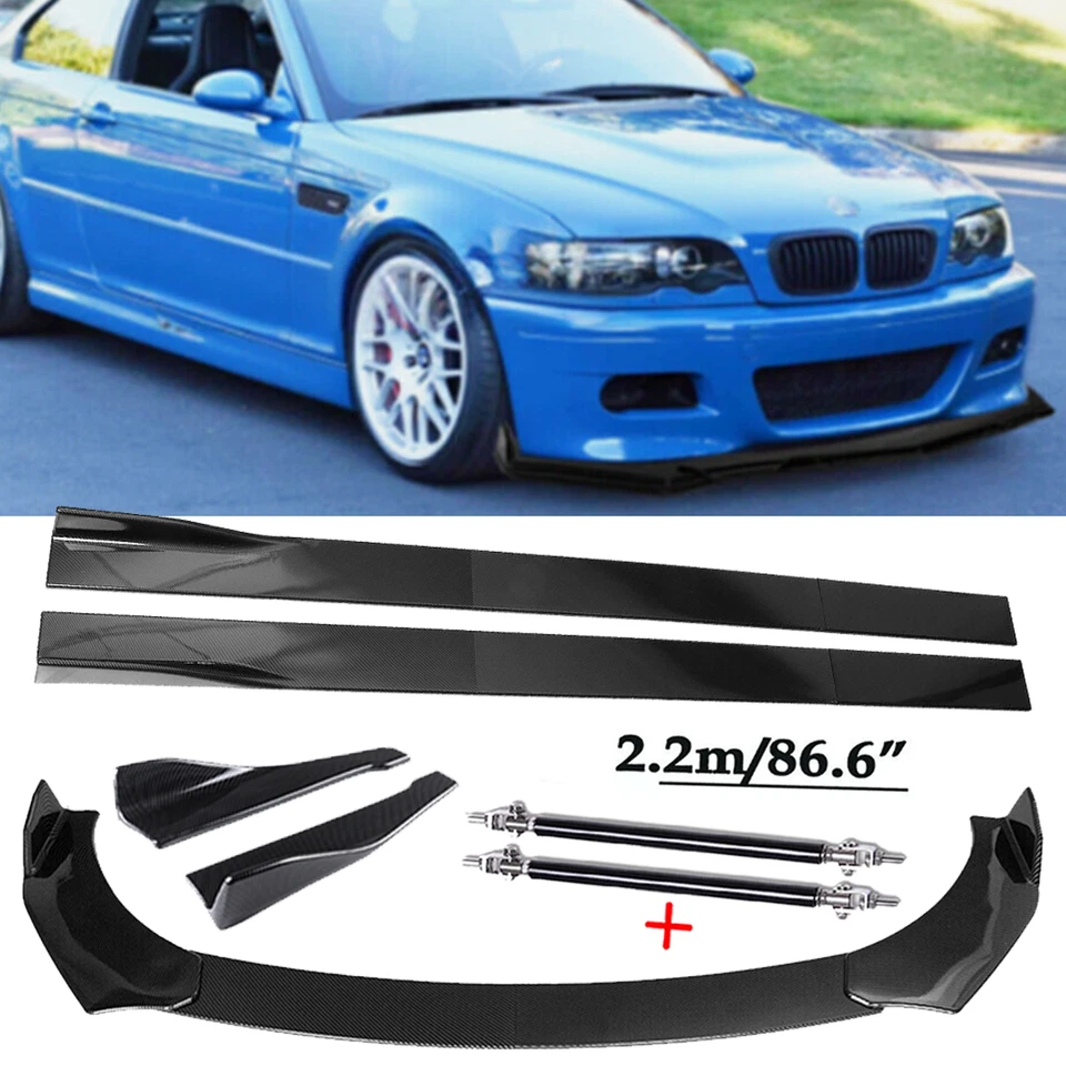 Front Lip Chin Bumper Body Kits 86.6" Side Skirt For BMW 3 Series E46 M3 E90 Foto 1 de 4