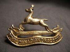 ROYAL CANADIAN DRAGOONS WWII OFFICER CAP BADGE C.1 RCD R.C.D. CANADA SILVERED
