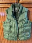 Charter Club Puffer Vest With Zipper And Snap Closure. Green. Xl