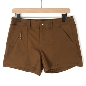 TITLE NINE Ripstop Shorts Sz 8 Brown Rust Hiking Golf Pockets Camping 4" Inseam - Picture 1 of 10