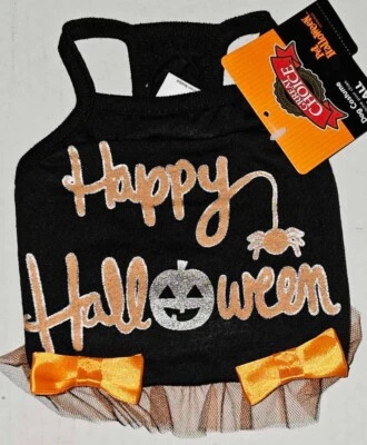 Vestido Feliz Halloween para Perros Grreat Choice Talla Pequeña T-Back Brillo Lazos de Tul Foto 1 de 2