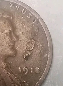 1918 P Lamination Peel Obv.,Lincoln Wheat Cent Penny Coin,Free Shipping!!! - Picture 1 of 3