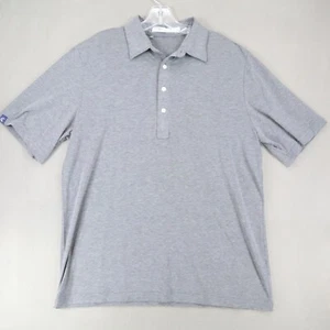 Criquet Polo Shirt Mens Large Gray Pima Cotton Blend Striped Collared Golf - Picture 1 of 7