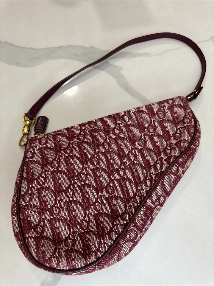 Christian Dior Burdeos Trotter Patrón Sillín Bolso Bolso MC0073 161453 Foto 1 de 4
