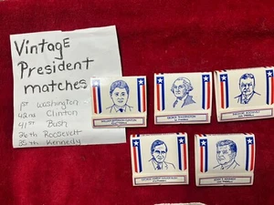 5 VTG Matchbook Presidents Match Books #1, 26, 35, 41, 42 SET Diamond Match Co - Picture 1 of 4