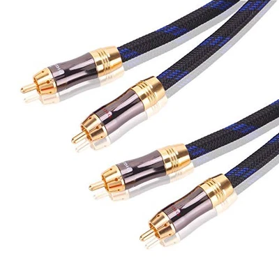 Dual 2RCA Male to 2RCA Male Stereo Audio Cable, Double-Shielded (OD 4 Feet - Image 1 of 4