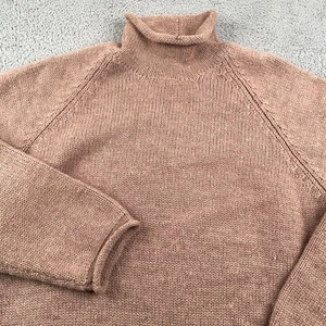 VINTAGE J Crew Sweater Mens XL Brown Roll Neck Wool Knit Fisherman Oarsman - Picture 1 of 10