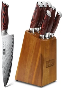 Kitchen Set with Block, 7 Pieces Chef Set 67 Layers Damascus Steel Profession... - Picture 1 of 8