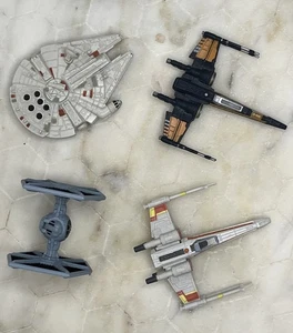 Star Wars Titanium Series Micro Machine 2 X-Wings,Falcon,Tie Fighter SEE PICS - Picture 1 of 23