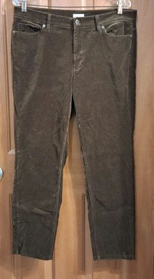 Pantalones de vestir de terciopelo marrón Jill 5 bolsillos Misses talla 12 Foto 1 de 4
