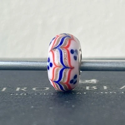 Authentic Rare Limited trollbeads ooak unique glass bead pink gold glitter Curry - Image 1 of 4