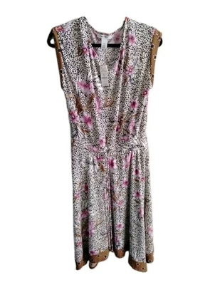 Vestido floral White House Black Market WHBM tamanho M elástico sem mangas - Imagem 1 de 4