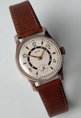 Reloj pequeño soviético vintage caja aluminio zim Pobeda 2602 1952 Foto 1 de 4