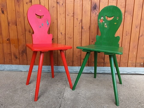 50er Vintage Brettstuhl Decor Chair Kitchen Chair Mid Century 50s 1/2 Cover