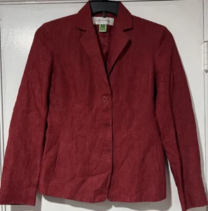 Jones New York Career or Business Casual Deep Red Linen Lined Blazer Sz 6 Sale!! - Picture 1 of 12