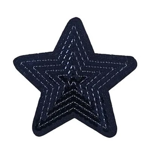 Sequin Navy Blue Star - Embroidered Patch - Picture 1 of 3