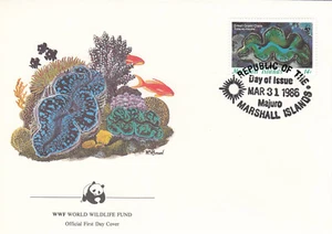 (141056) Almeja gigante WWF Islas Marshall FDC #1 1986 - Imagen 1 de 1